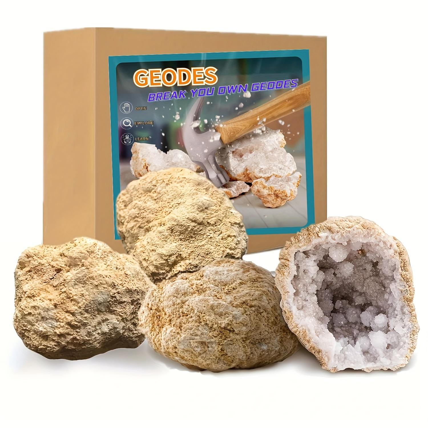 Geode Crystal Break - 1 ชิ้น/3/4/5/6 ชิ้น (1.2-2 นิ้ว) จีโอดควอตซ์ธรรมชาติสำหรับการเรียนการสอนและสะสม