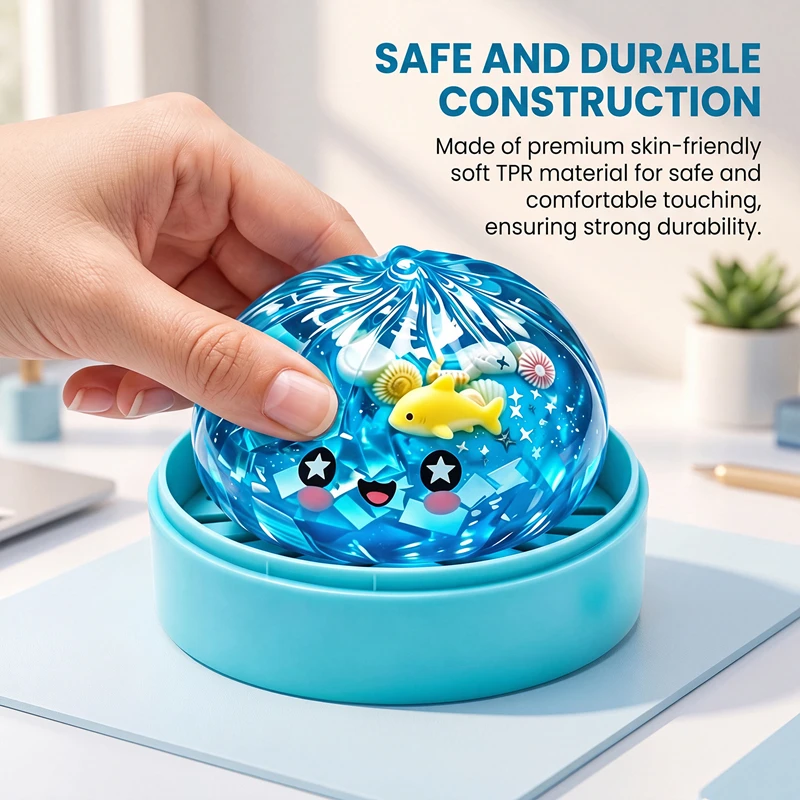 Crystal Growing Kit - ของเล่นบันนึ่งไส้เปลือกหอยสัตว์ทะเล ของเล่นบีบคลายเครียดแบบมีกลิตเตอร์ สนุกสนาน บรรเทาความกังวล ความเครียด ของเล่นแกล้งขำขัน
