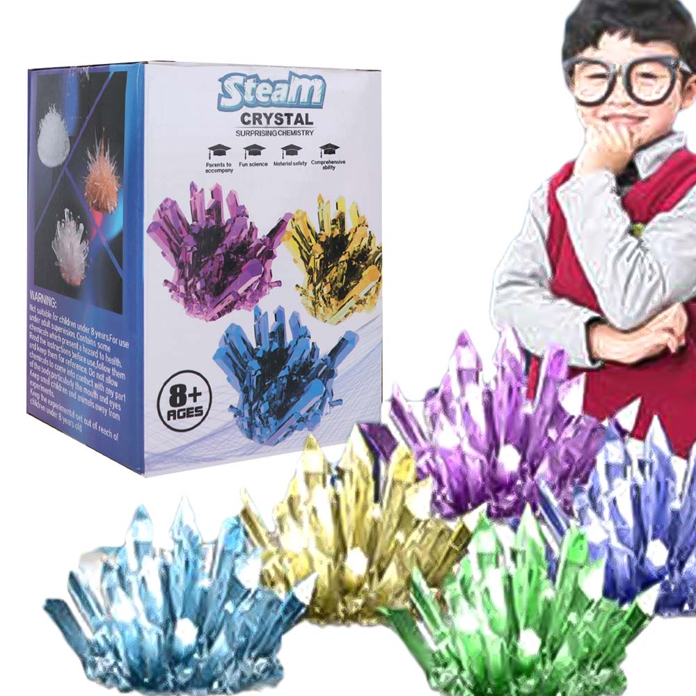 Crystal Growing Kit - ชุดทดลองวิทยาศาสตร์การปลูกผลึกคริสตัล ผลึกหลากสี ไม้คน ชุดทดลองวิทยาศาสตร์ งานฝีมือ DIY