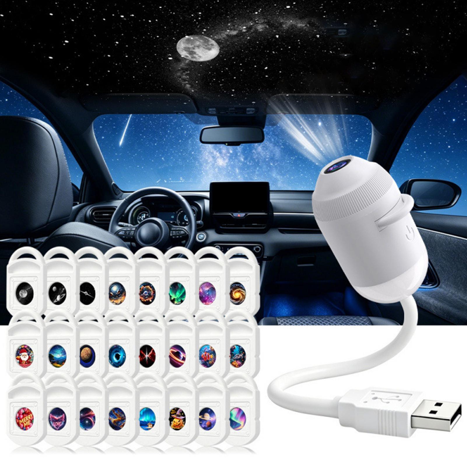Planetarium Projector Home - ไฟฉายโปรเจคเตอร์รูปดาวกาแล็กซี่ 24 รูปแบบ ปรับโฟกัสได้ ไฟโปรเจคเตอร์สร้างบรรยากาศดวงดาว ไฟฉายโปรเจคเตอร์สำหรับรถยนต์