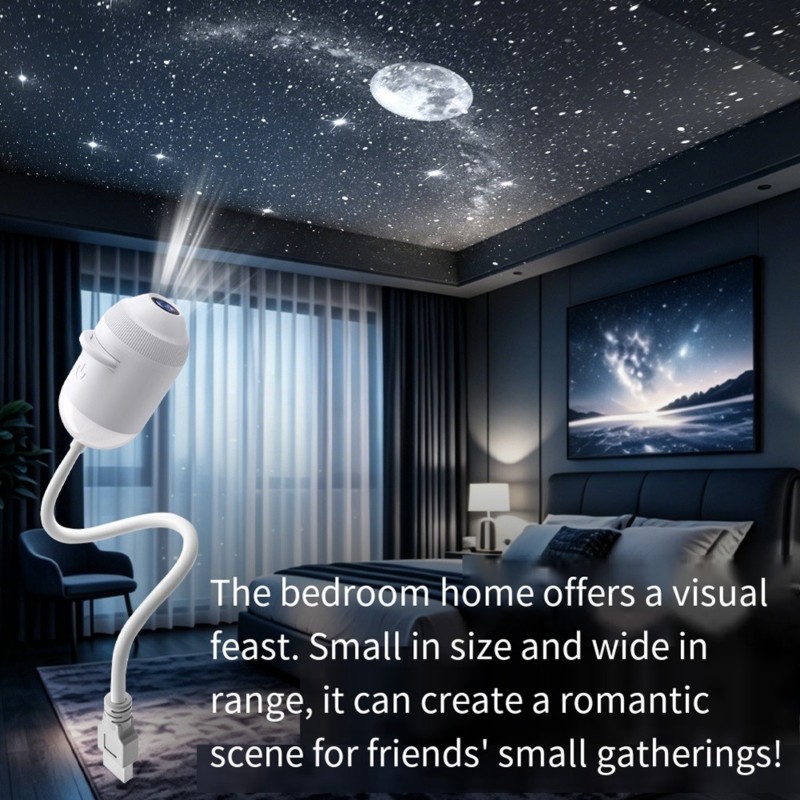 Planetarium Projector Home - โปรเจคเตอร์ดาวกาแล็กซี่ขนาดเล็ก USB พร้อมสไลด์ 24 แบบสำหรับตกแต่งภายในรถยนต์และบ้าน -