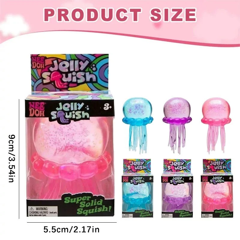 Crystal Growing Kit - ของเล่นบีบคลายเครียดสีสันน่ารัก ของเล่นสัมผัสเพื่อผ่อนคลาย นีโดห์ ฟัซบอล แมงกะพรุน ของเล่นบีบสุ่มแบบกล่องสุ่ม