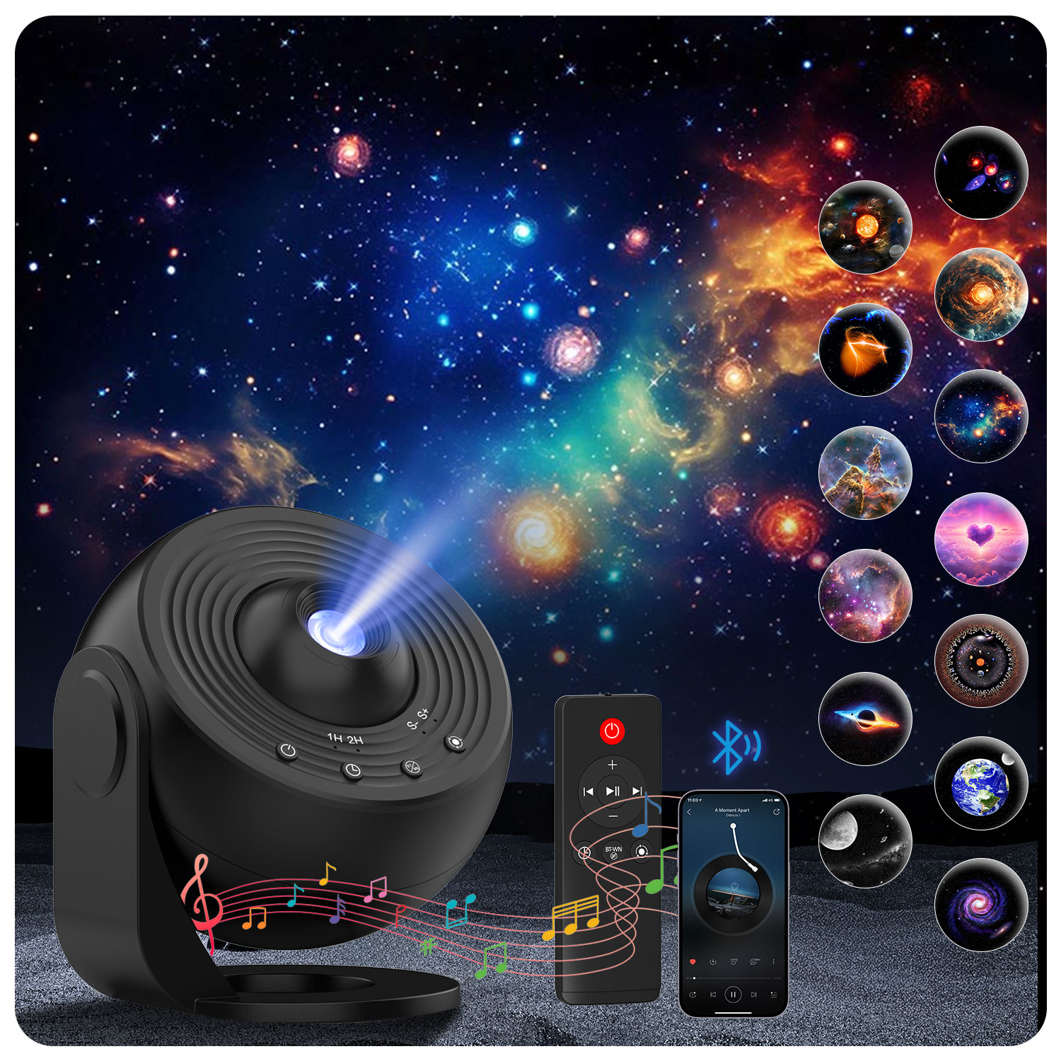 Planetarium Projector Home - โปรเจคเตอร์ดวงดาว Galaxy Pro ไฟกลางคืน 4K HD