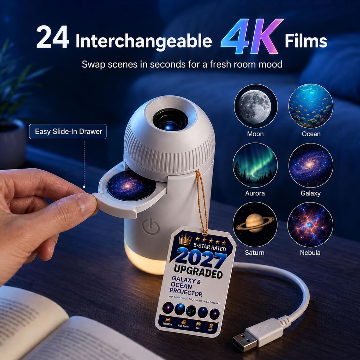 โปรเจคเตอร์ท้องฟ้าเต็มดาว TINS - Planetarium Projector Home บทวิจารณ์และราคา